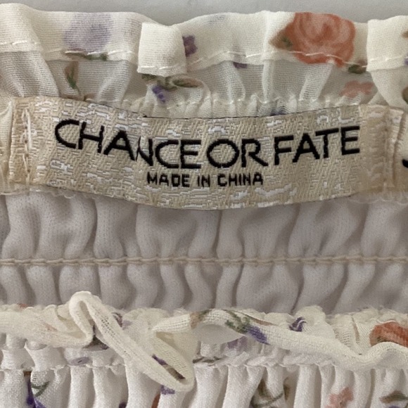 Cottagecore Floral Smocked Crop Top Puff Sleeve Peasant Boho Blouse L - Picture 4 of 9